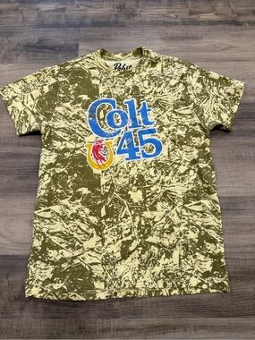 Pabst Blue Ribbon Colt 45 Camo Graphic Tee | Small | Double-Side